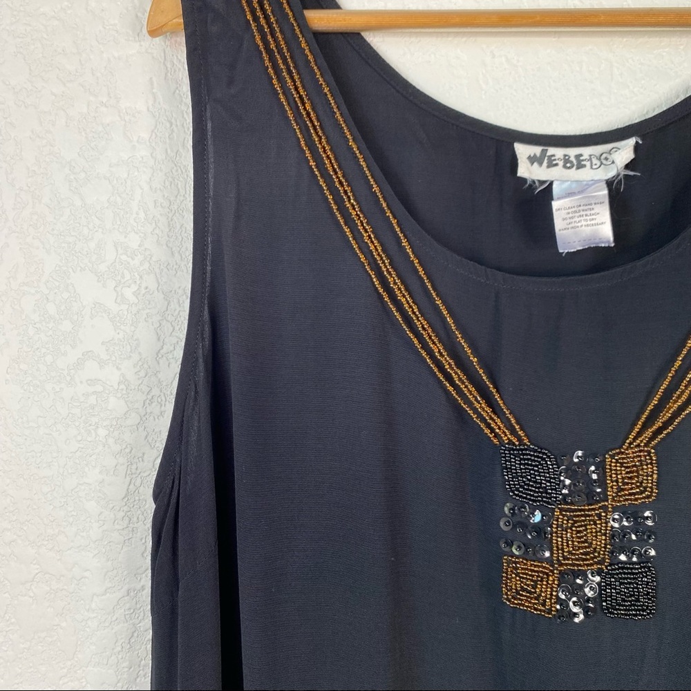 Vintage We Be Bop Beaded Art To Wear Maxi Dress - Picture 3 of 10